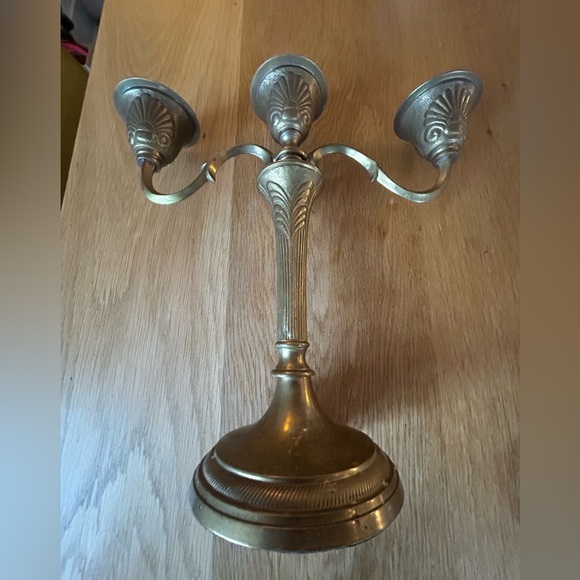 Vintage Brass Art Nouveau Style Candelabra Set 2 - Picture 5 of 16